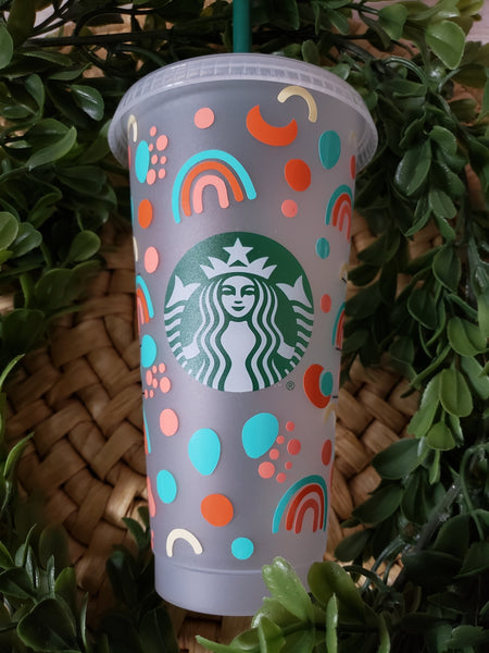 Boho Rainbow Starbucks Cup – Tootie & Bug's Boutique