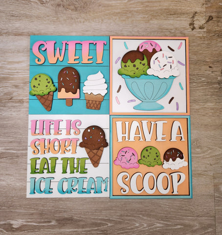 Ice Cream Sweet Treats Interchangeable Sign Inserts