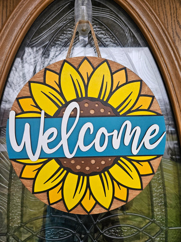 Sunflower Welcome Sign