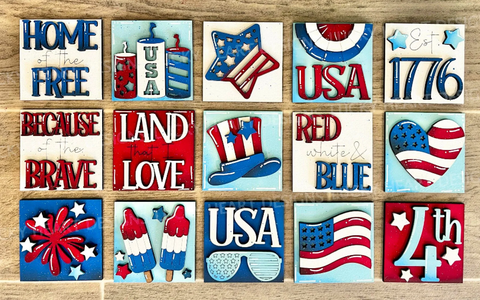 4th of July Interchangeable Sign Inserts