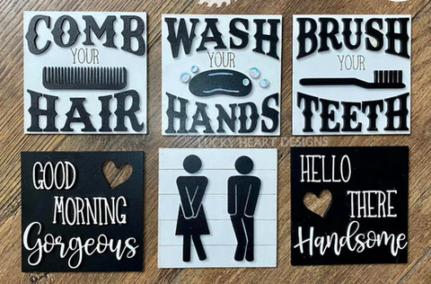 Bathroom Interchangeable Sign Inserts