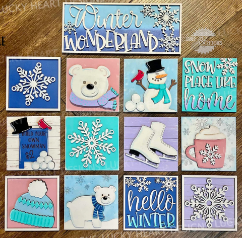 Winter Wonderland Interchangeable Sign Inserts