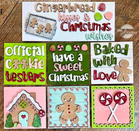 Christmas Gingerbread Interchangeable Sign Inserts