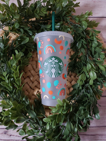 Boho Rainbow Starbucks Cup