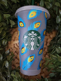 Peacock Feather Starbucks Cup