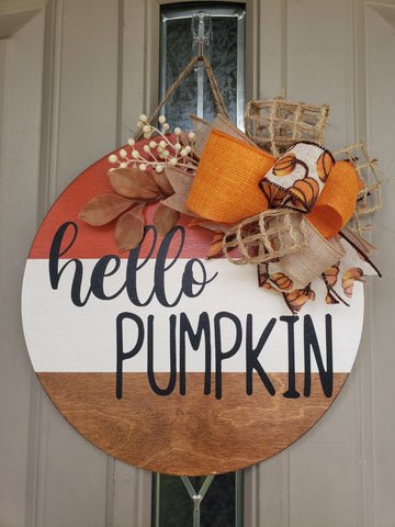 Hello Pumpkin Fall Welcome Sign