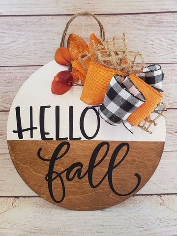 Hello Fall Welcome Sign