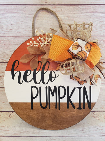 Hello Pumpkin Fall Welcome Sign