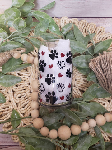 Paw Print Beer Can Coffee Glass