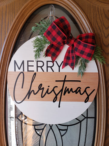 Round Merry Christmas Welcome Sign