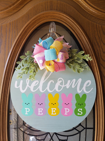 Welcome Peeps Easter Welcome Sign