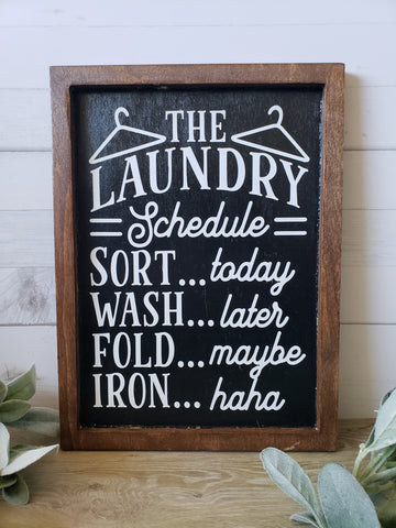 Laundry Schedule Farmhouse Style Sign