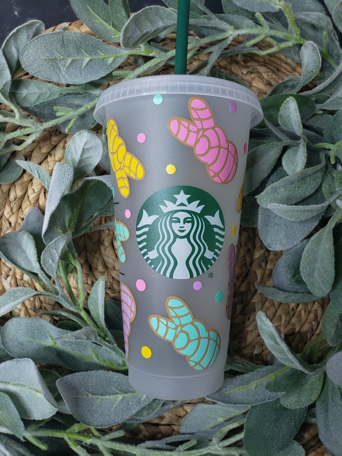 Easter Bunny Concha Starbucks Cup