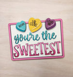 Candy Hearts Tiered Tray Decor Set