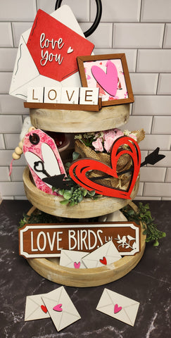 Love Birds Tiered Tray Decor Set