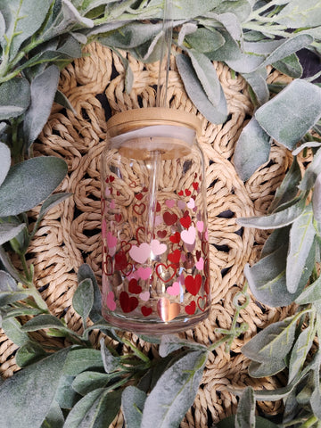 Small Hearts Soda Can Iced Coffee Glass