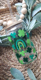 St. Patrick's Day Shamrock and Rainbow Beer Can Coffee Glass