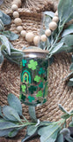 St. Patrick's Day Shamrock and Rainbow Beer Can Coffee Glass