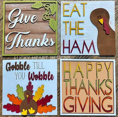 Turkey Thanksgiving Interchangeable Sign Inserts