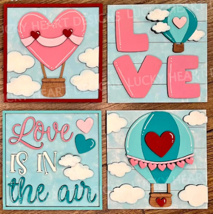 Valentine Hot Air Balloon Interchangeable Sign Inserts