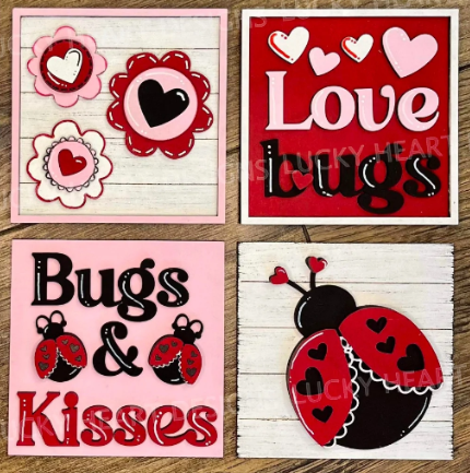 Valentine Ladybug Interchangeable Sign Inserts