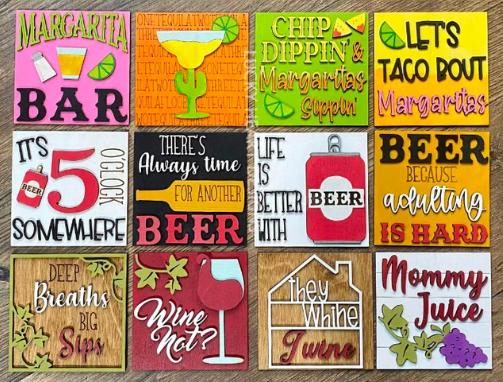 Alcohol Interchangeable Sign Inserts – Tootie & Bug's Boutique