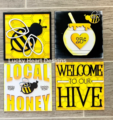 Bees Interchangeable Sign Inserts