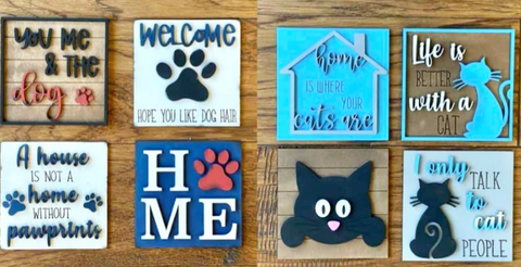 Cat and Dog Interchangeable Sign Inserts