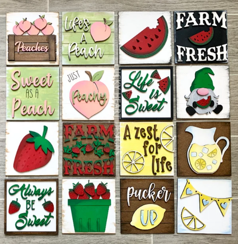 Fruit Interchangeable Sign Inserts