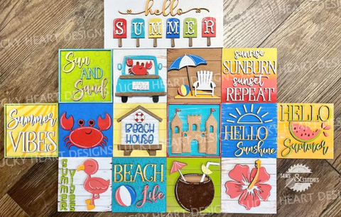 Summer Beach Interchangeable Sign Inserts