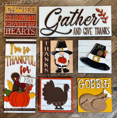 Thanksgiving Gnome Interchangeable Sign Inserts